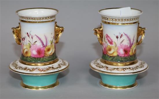 A pair of early 19th century porcelain vases height 8.5cm